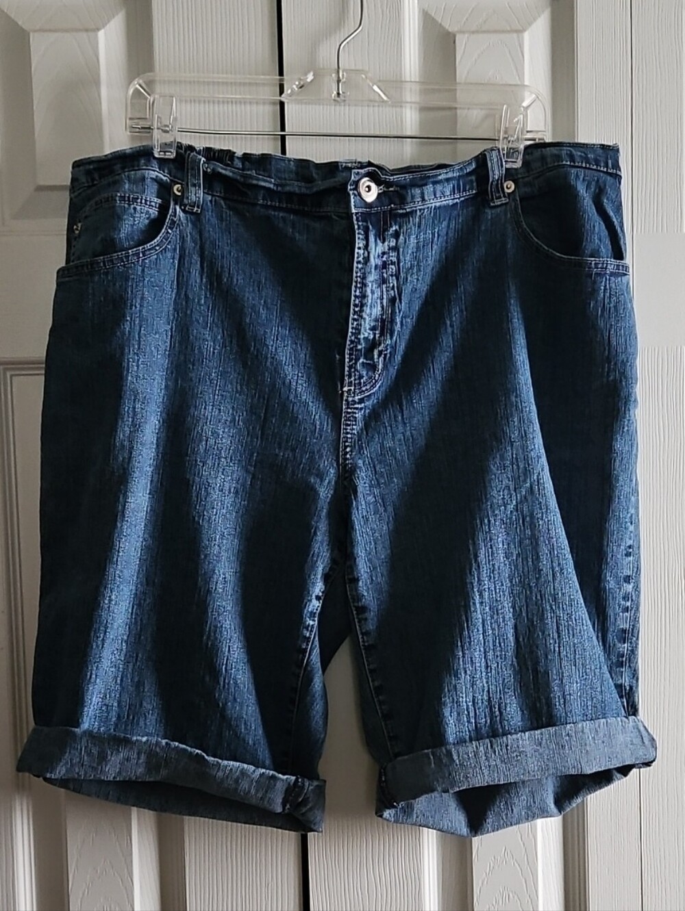 Essentials Dark Blue Denim Jean Shorts